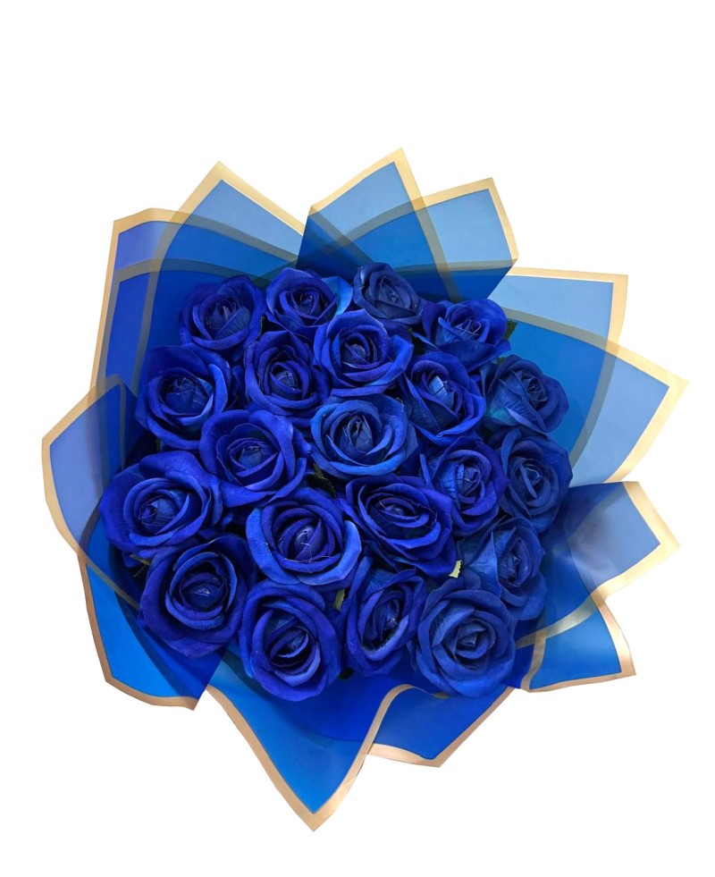 YAPAY 21'li Mavi Gül Buketi