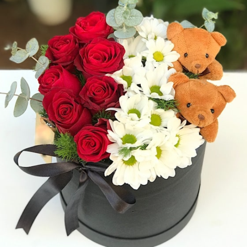 Sevimli Ayıcılar - Gül ve Papatya