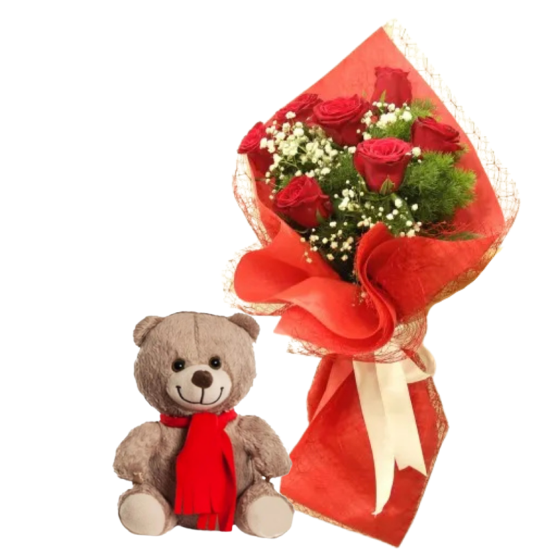 Peluş Ayı & Gül Buketi