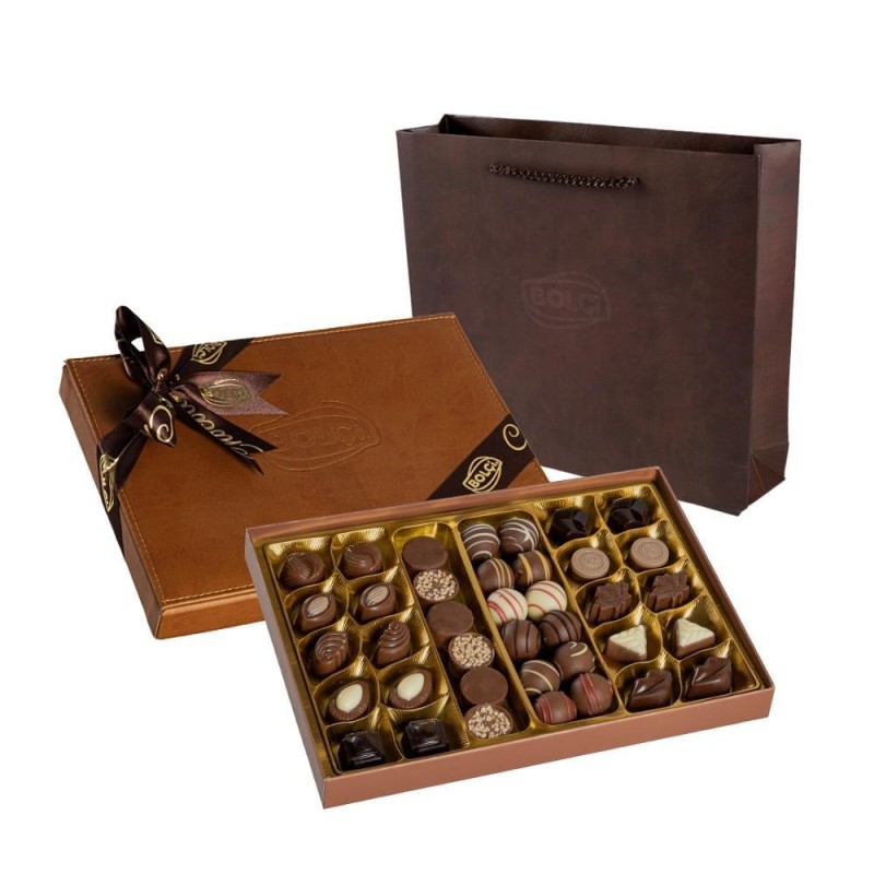 BOLÇİ Deri Taba Hediye Çikolata Kutu 500g