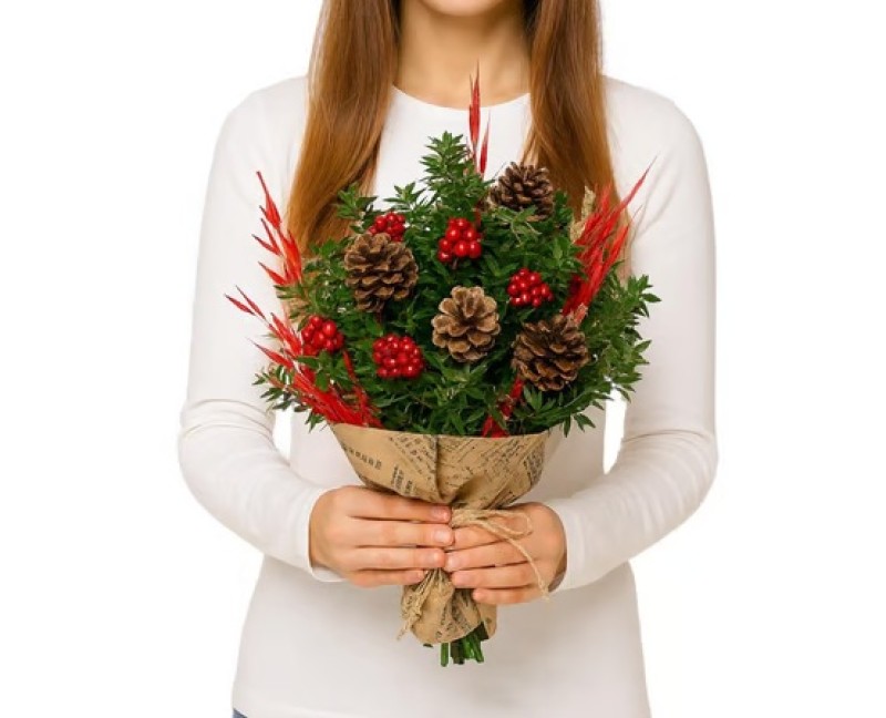 Bukette Kokina Yılbaşı Çiçeği