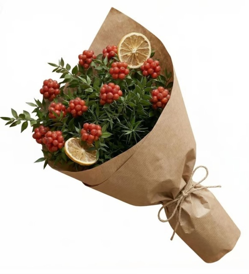 KRAFT AMBALAJ Canlı Buket Kokina Çiçeği Demeti