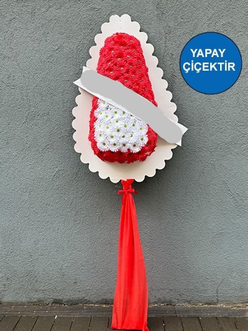 Kırmızı Beyaz Yapay Düğün Çiçeği